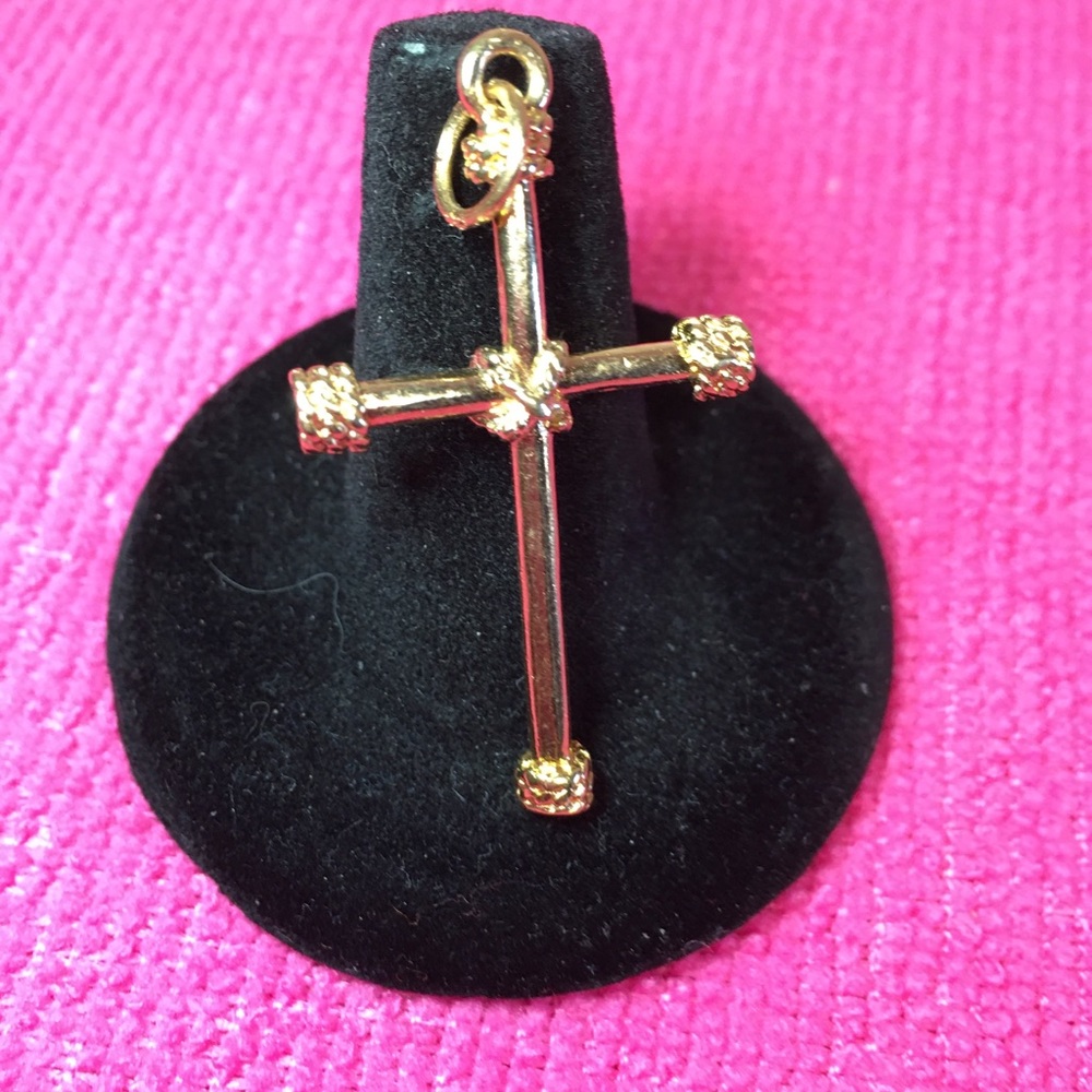 Golden Cross with rope ties pendant